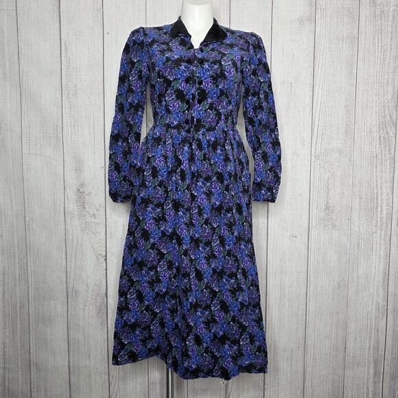 Laura Ashley Dresses & Skirts - Vintage Laura Ashley Floral Corduroy Dress – Made in Great Britain, 90s, sz 12